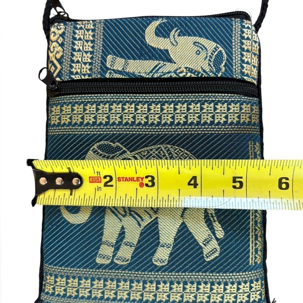 Elephant India Style Cloth Purse Handbag Set Of 2 Red and Teal - Picture 6 of 10
